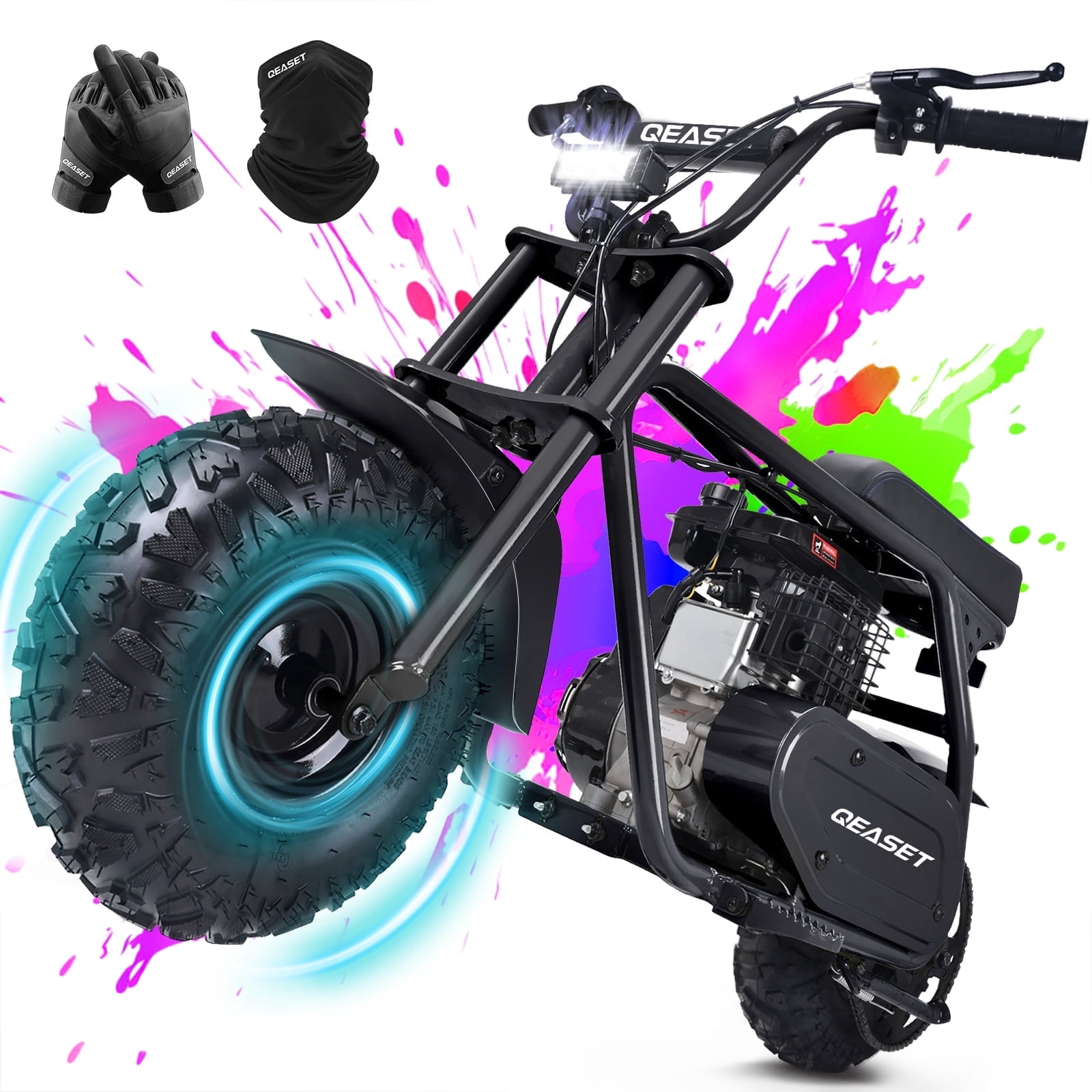 99cc Dirt Bike,4-Stroke with LED Headligh,Gas Powered Mini Bike