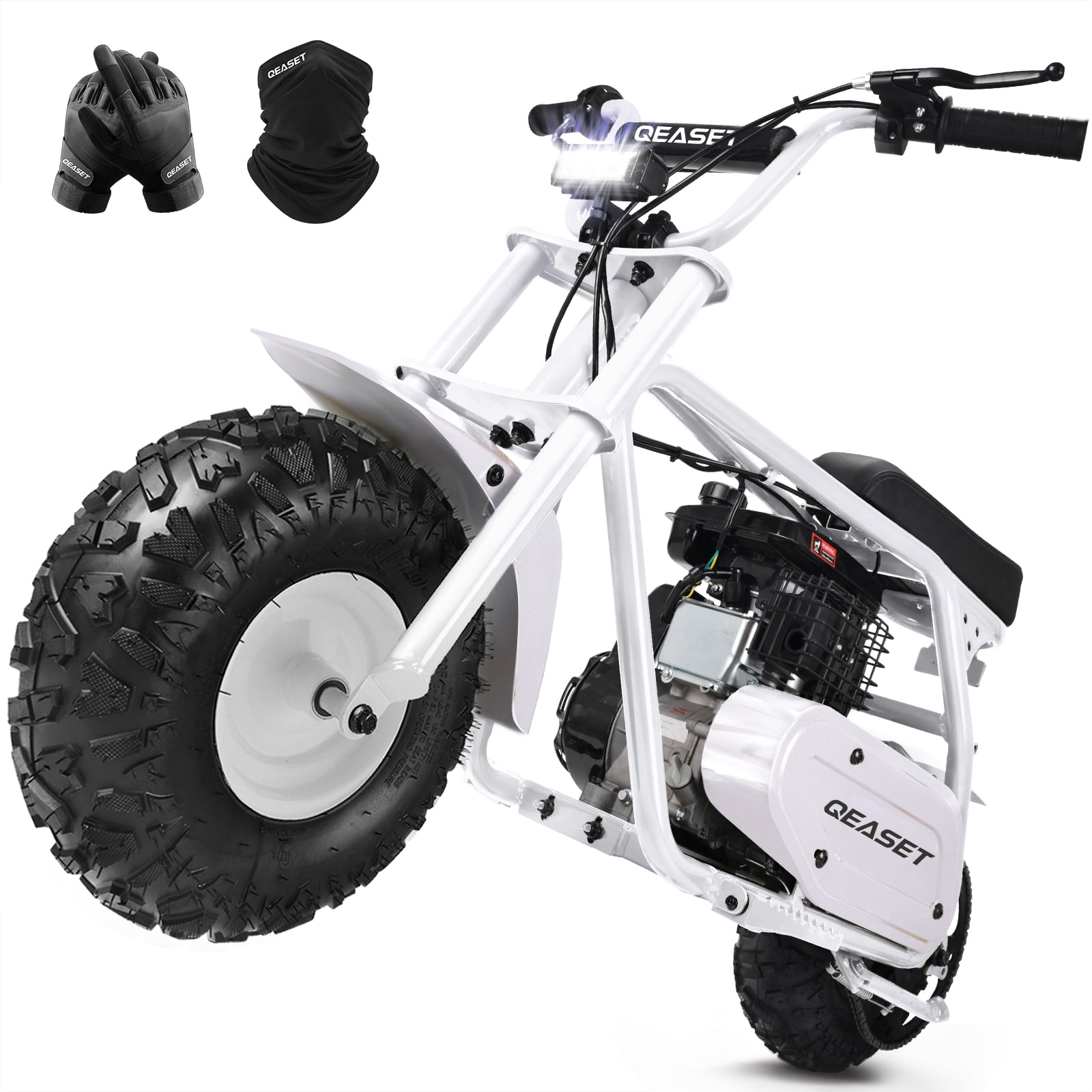 99cc Dirt Bike, Gas Powered, 4-Stroke with LED Headlight, 25MPH Minibike Trail Bike, Pull Start, Poucket Bike for Teenager and Adult, Summer Gift