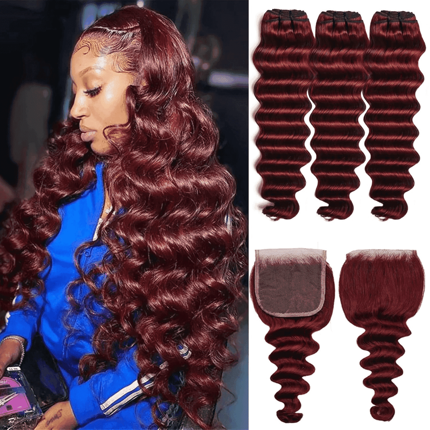 Hair Bundles For Women Amazon.com : 12A Human Hair Bundles 26 28 30 32 Inch 4 Body  main image 2