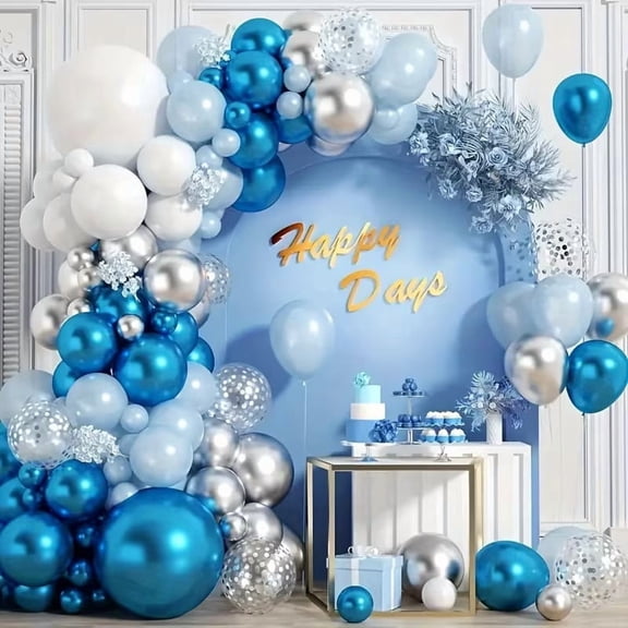 99pcs Blue Balloon Chain Set for Birthdays, Weddings, and Celebrations - Easy Assembly, Durable Design