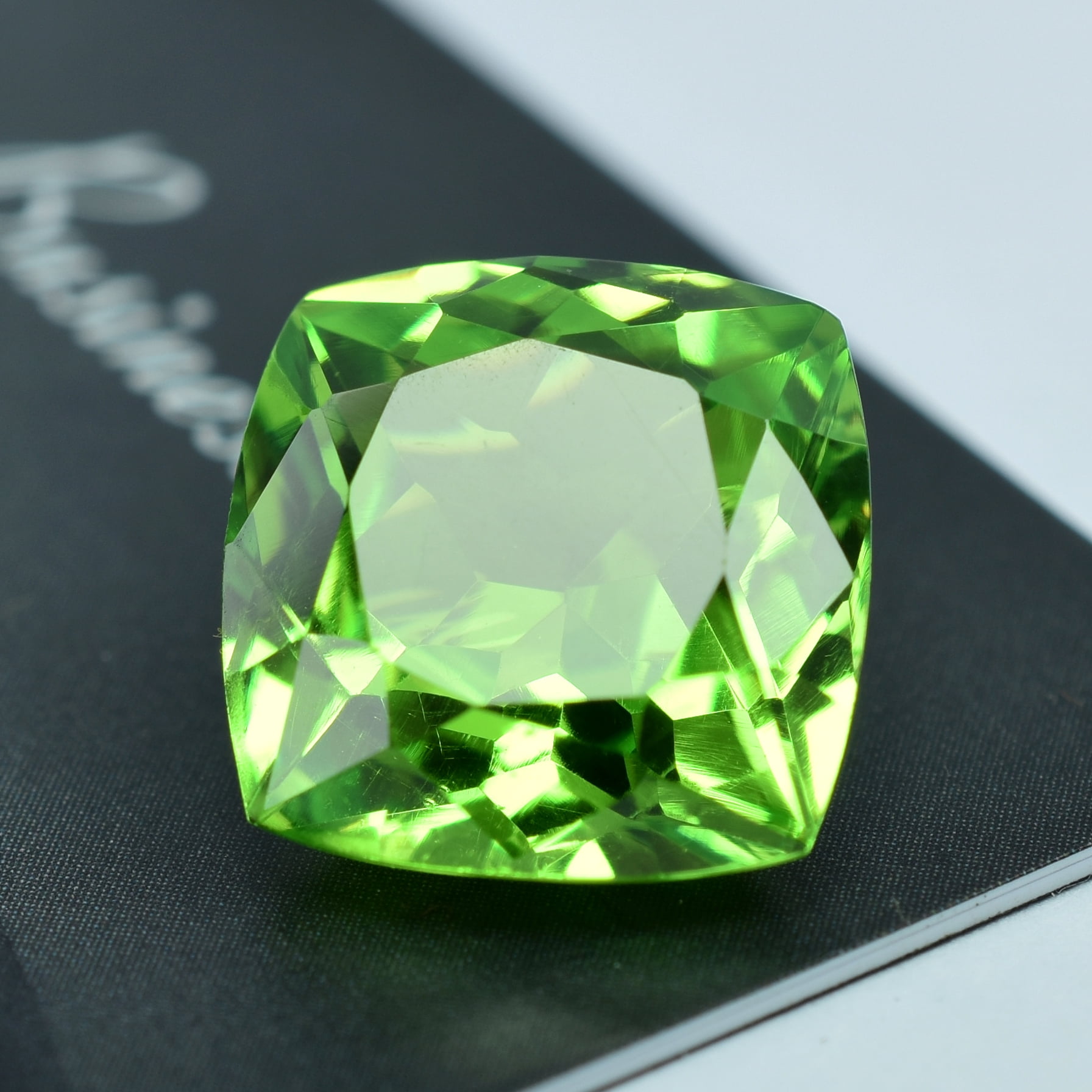 9Ct Natural Rare A++ Quality Green Peridot Cushion Cut Certified Loose Gemstones