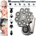 thumbnail image 1 of 9D Electric Head Shaver for Bald Men,DFITO Upgraded 5-in-1 Head Shaver for Bald Men, IPX6 Waterproof Wet Dry Shaving with LED Display Rechargeable Cordless 90 Mins Working, 1 of 9