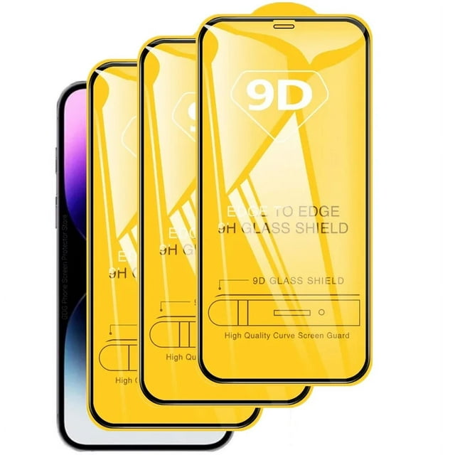 9D Tempered Glass for iPhone 14 13 12 11 15 Pro Max Screen Protector