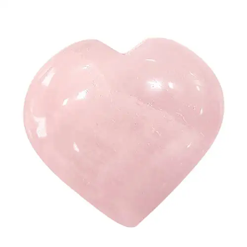 Natural Rose Quartz Heart Shaped Crystal Stone for Healing Meditation