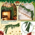 thumbnail image 1 of 9FT Artificial Norfolk Pine Garlands - Realistic Christmas Garland with Real Touch Foliage, Greenery for Mantle, Wall, Porch, Indoor Outdoor Use, Warm Christmas Decorations to Enhance Home Decor, 1 of 8