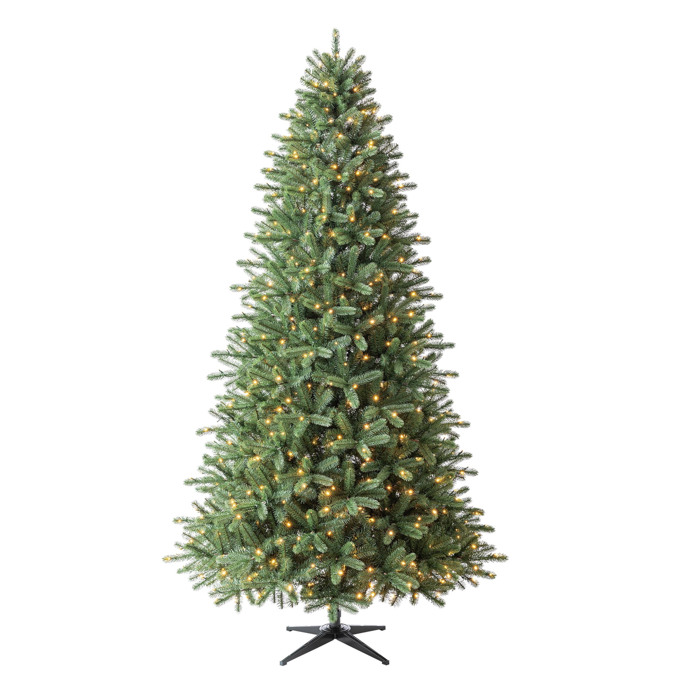 9' Pre-Lit Birchwood Fir Green Artificial Christmas Tree with 700 Warm White Twinkle LED Lights, Quick Set, and Stand, by Holiday Time