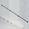 thumbnail image 1 of 9FT Black Pipe Stair Handrail Staircase Handrail Metal for Wall Mount 3 Sections, 1 of 18