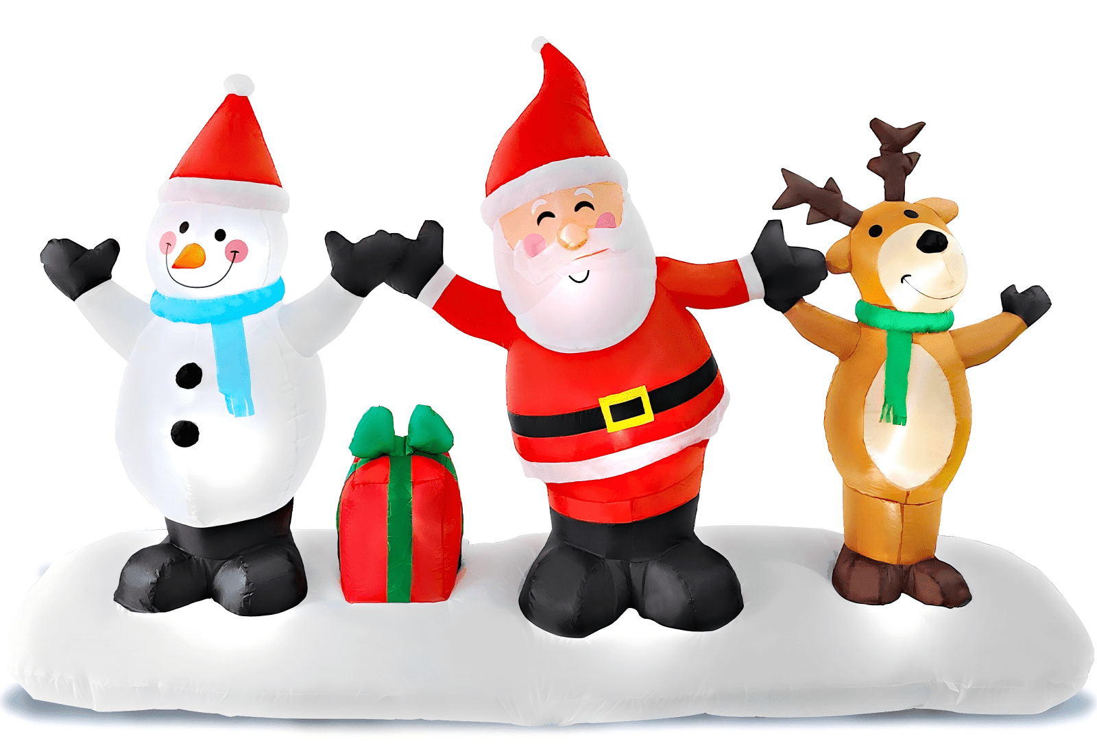 Goosiay 9ft Long Christmas Inflatables with Built-In LED Lights, Santa ...