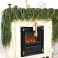 thumbnail image 1 of 9FT Christmas Norfolk Pine Garland, Artificial Pine Needles Xmas Garlands, Faux Greenery Garland for Holiday Fireplace, Table, Window,Stairs, Mante, Indoor Outdoor Christmas Decoration, 1 of 17
