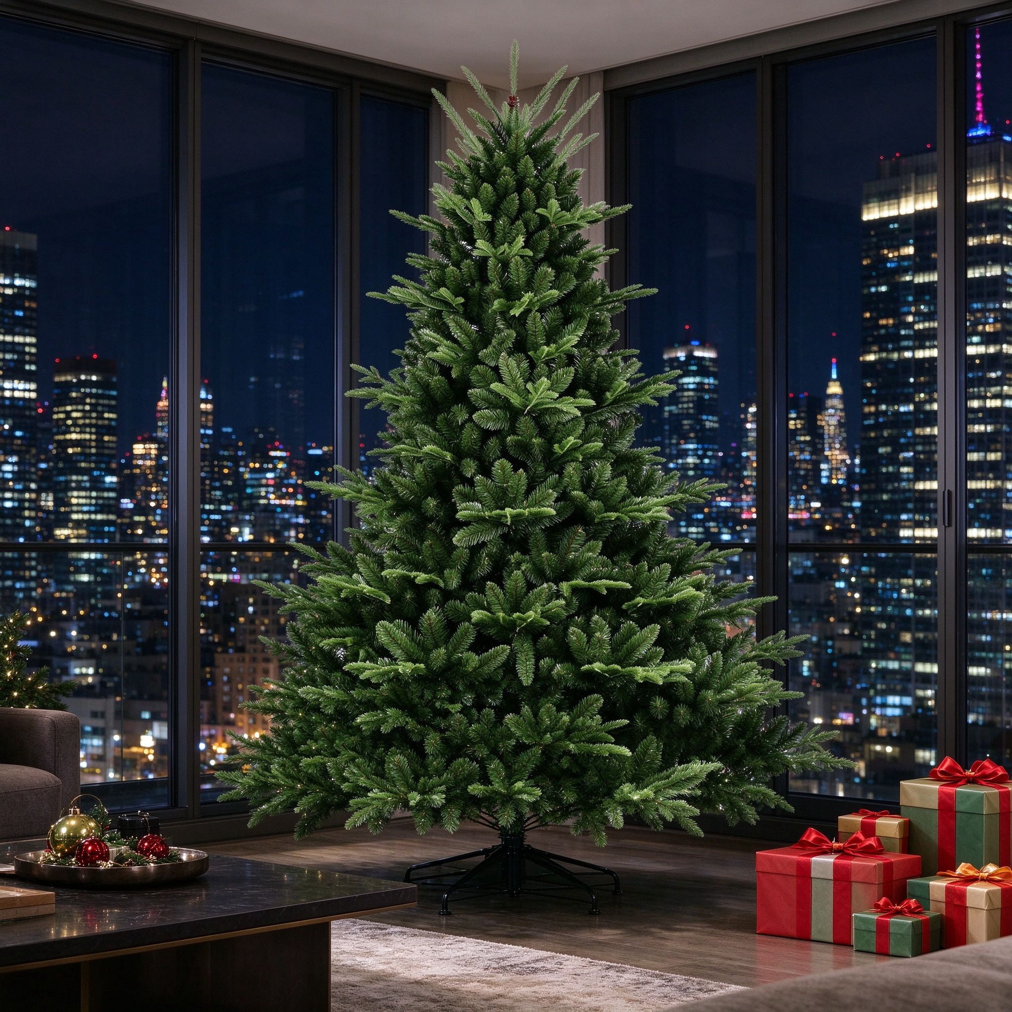 EDOEMSE Statement 7.5FT Christmas Tree a full 2441-tip silhouette with ...