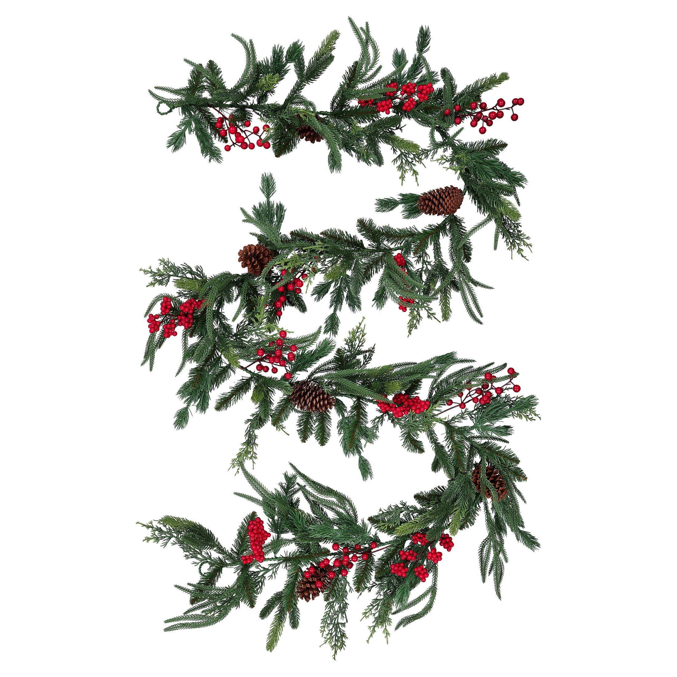 Fairfield Natural Feel Unlit Artificial Christmas Garland, Green, 9', by Holiday Time