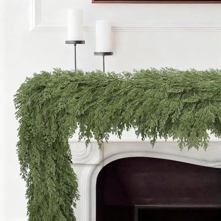 9FT Faux Cedar Garland - Real Touch Christmas Cypress Garland