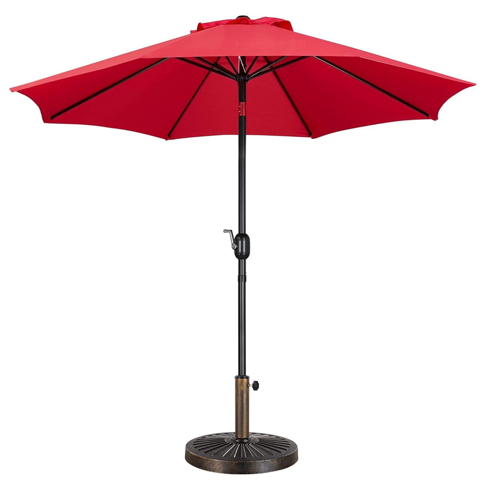 9FT Garden Table Umbrella with 30lb Patio Umbrella Base, Patio Umbrella ...