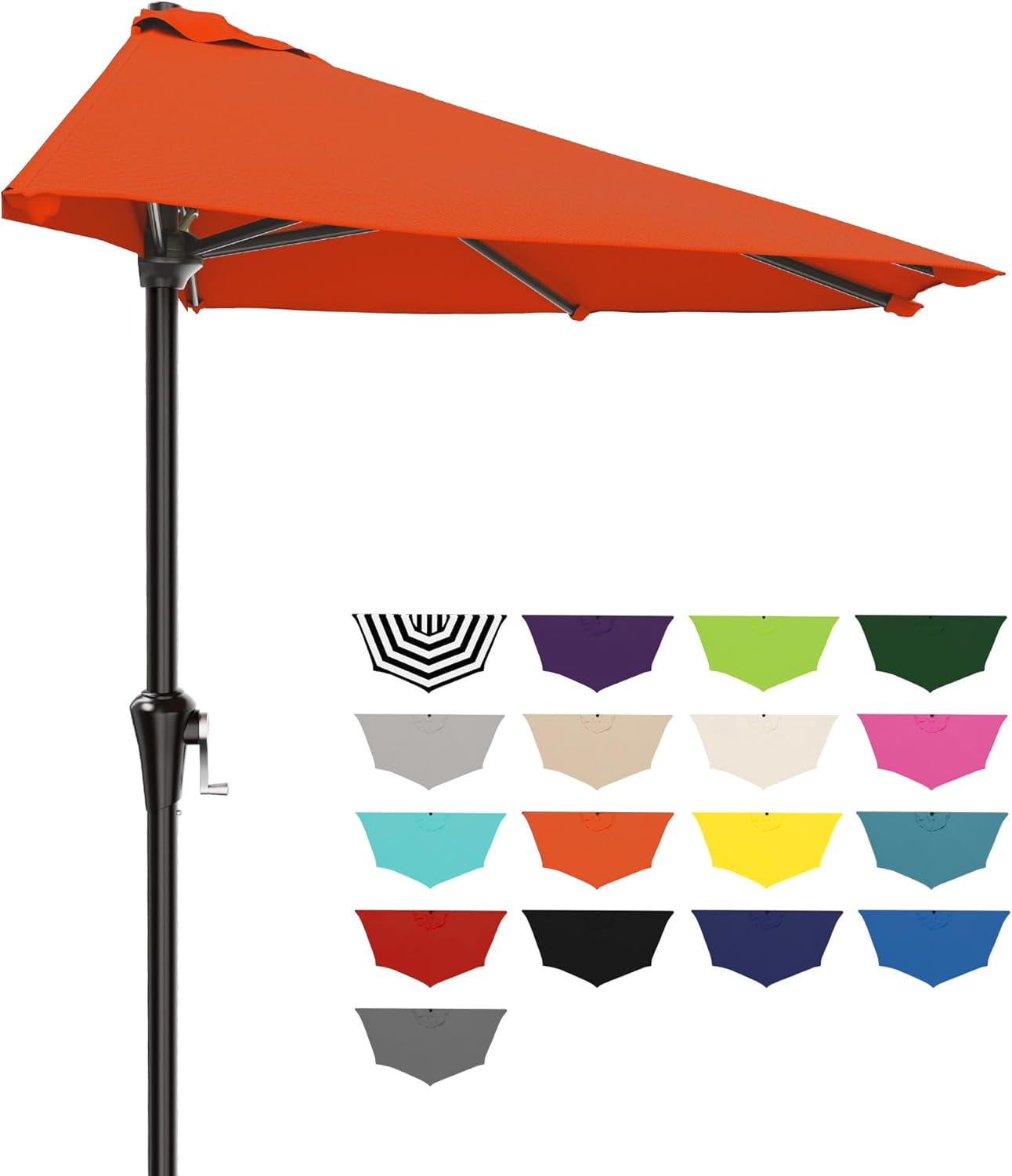 half patio umbrella 5 feet Qidvol Rectangle Outdoor Half Umbrellas with Base for Balcony, Table, Garden, Deck, Porch, Rectangular Canopy 6ft/8ft, Height Adjustable (Color : Green, Size : Small) : Patio, Lawn In addition Outsunny Half Umbrella Outdoor Patio