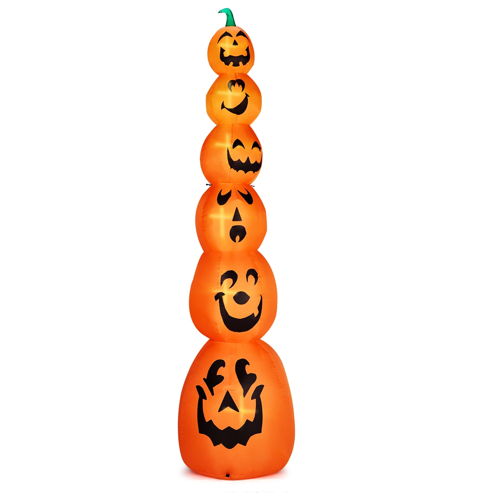 9FT Halloween Inflatable Stacked Pumpkin Decoration with 6 LED Lights