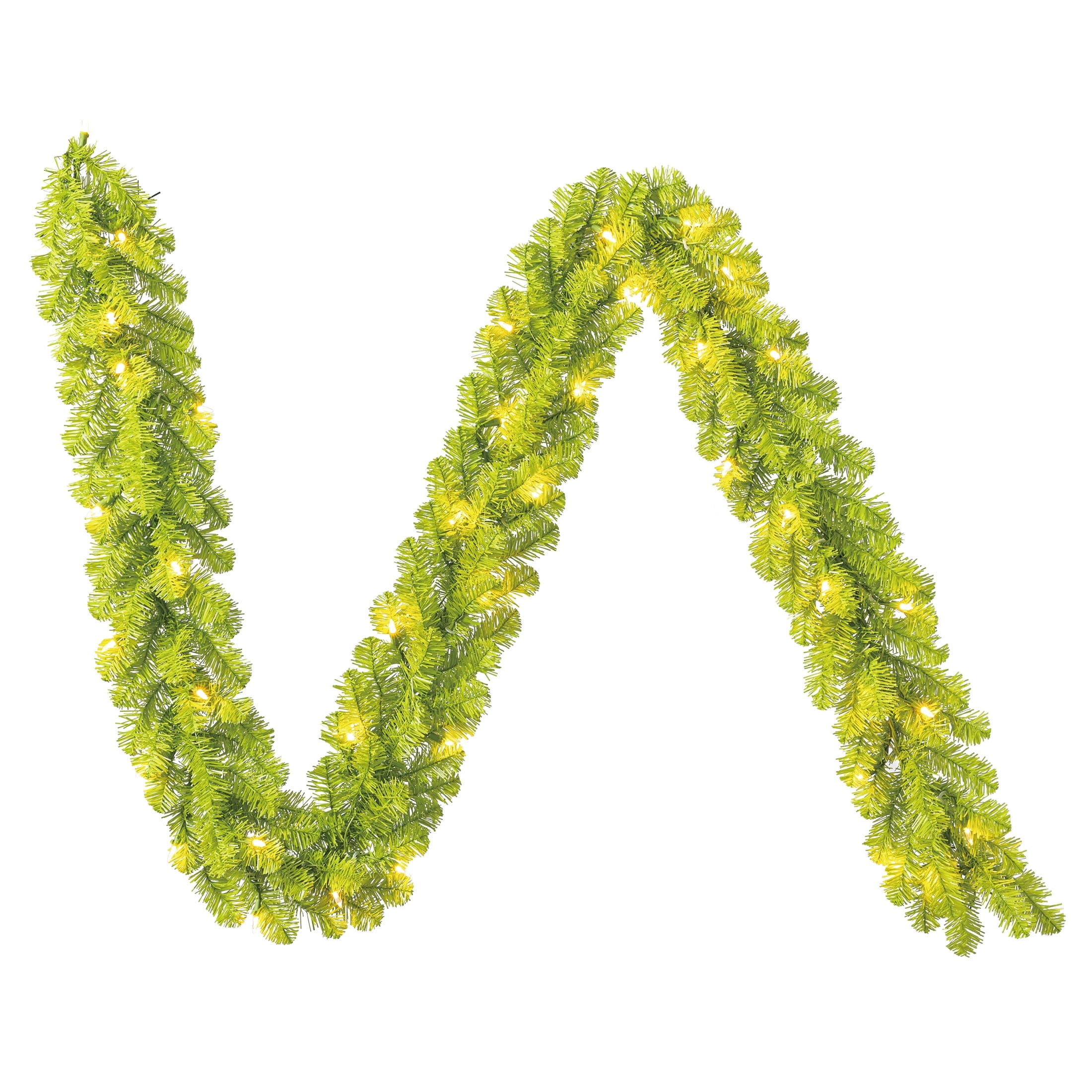 Lawndale Spruce Pre-Lit Warm White LED Artificial Christmas Garland, Green, 9', by Holiday Time