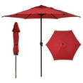thumbnail image 1 of 9FT Lyon Outdoor Patio Umbrella Outdoor Table Umbrella with Push Button Tilt and Crank Market Umbrella 6 Sturdy Ribs UV Protection Waterproof for Garden Deck Backyard Pool，Red, 1 of 7