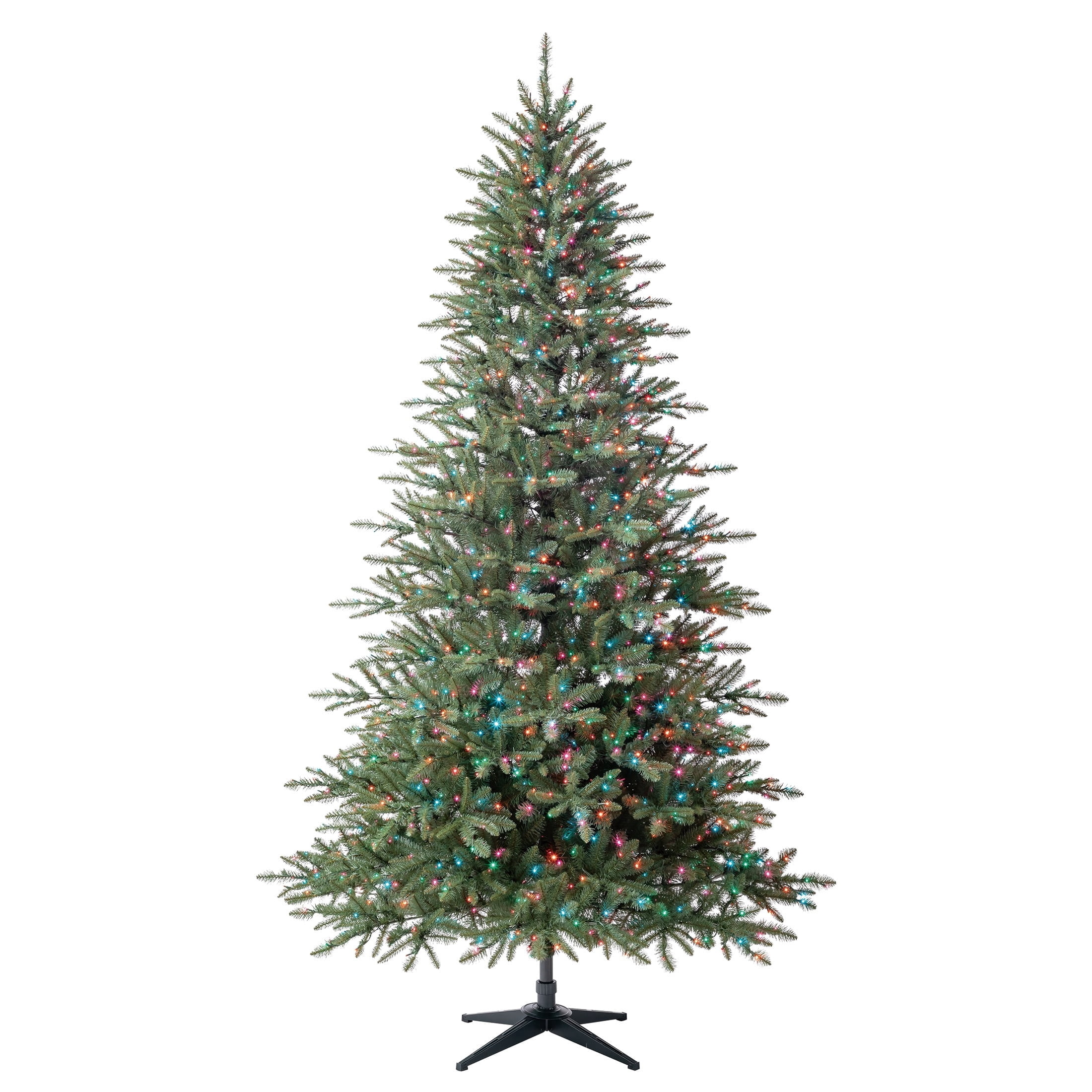 9' Pre-Lit Milford Pine Green Artificial Christmas Tree with LumaDazzle Color-Changing Twinkle LED Lights, Quick Set, and Stand, by Holiday Time