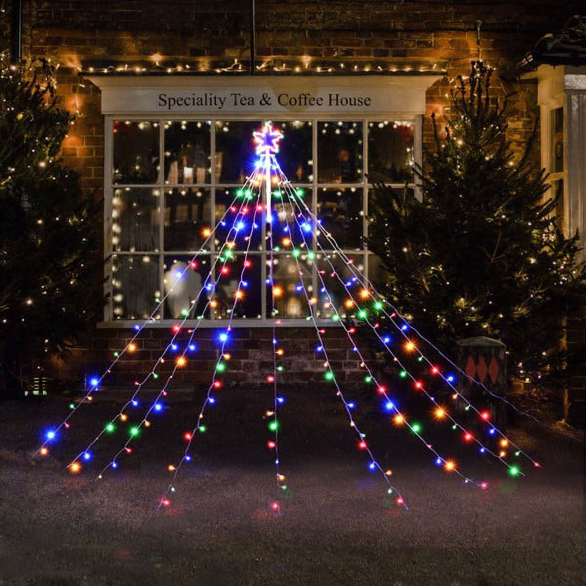 9FT Multi Color 14Function LED Light Show Cone Christmas Tree; Outdoor