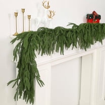 9FT Norfolk Pine Garland Realistic - Thick Deluxe Faux Christmas Greenery Garland Artificial Green Winter Pine Garlands for Mantle Staircase Table Indoor Outdoor Xmas Holiday Decoration