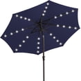 9FT Outdoor Patio Umbrella with Solar Lights, LED Lighted Pool Tilt and ...