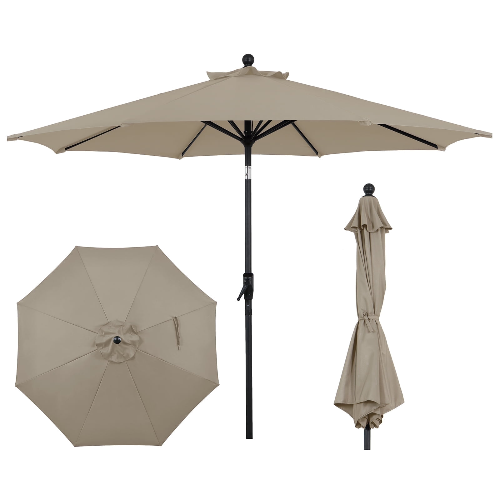 AE Outdoor 9ft Patio Umbrella with Auto-Tilt & Crank Lift, UV Protection Outdoor Market Parasol for Garden Deck (Base Not Included)