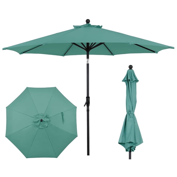 AE Outdoor 9ft Patio Umbrella with Auto-Tilt & Crank Lift, UV Protection Outdoor Market Parasol for Garden Deck (Base Not Included)