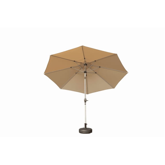 9FT Patio Umbrella, Outdoor Table Umbrella with Push Button Tilt and Crank, UV Protection Waterproof Market Sun Umbrella with 8 Sturdy Ribs for Garden, Deck, Backyard, Pool (Beige)