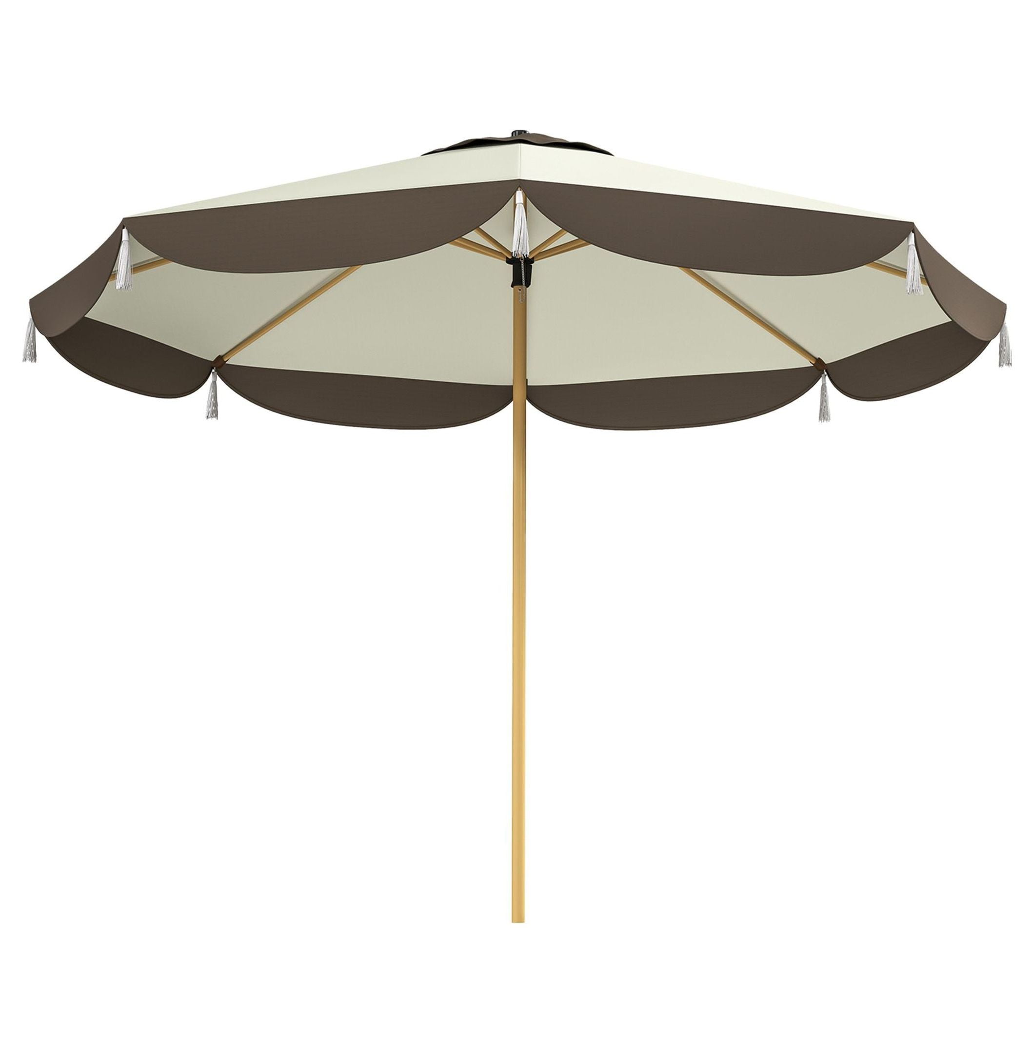 9FT Patio Umbrella, UPF 50+ Outdoor Market Umbrella - Vented, 8 Ribs, Cream White for Deck, Backyard, Lawn
