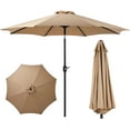 9FT Patio Umbrella with Push Button Tilt and Crank, Outdoor Umbrella