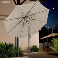 thumbnail image 1 of 9FT Solar LED Patio Umbrella Market Table Umbrella, 16 LED Strip Lights & Hub Light, Aluminum Frame,Beige, 1 of 6