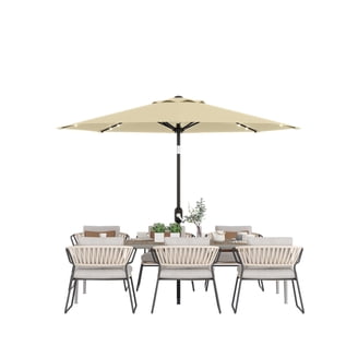 8 round patio umbrella Fringe 8' Round Garden Umbrella