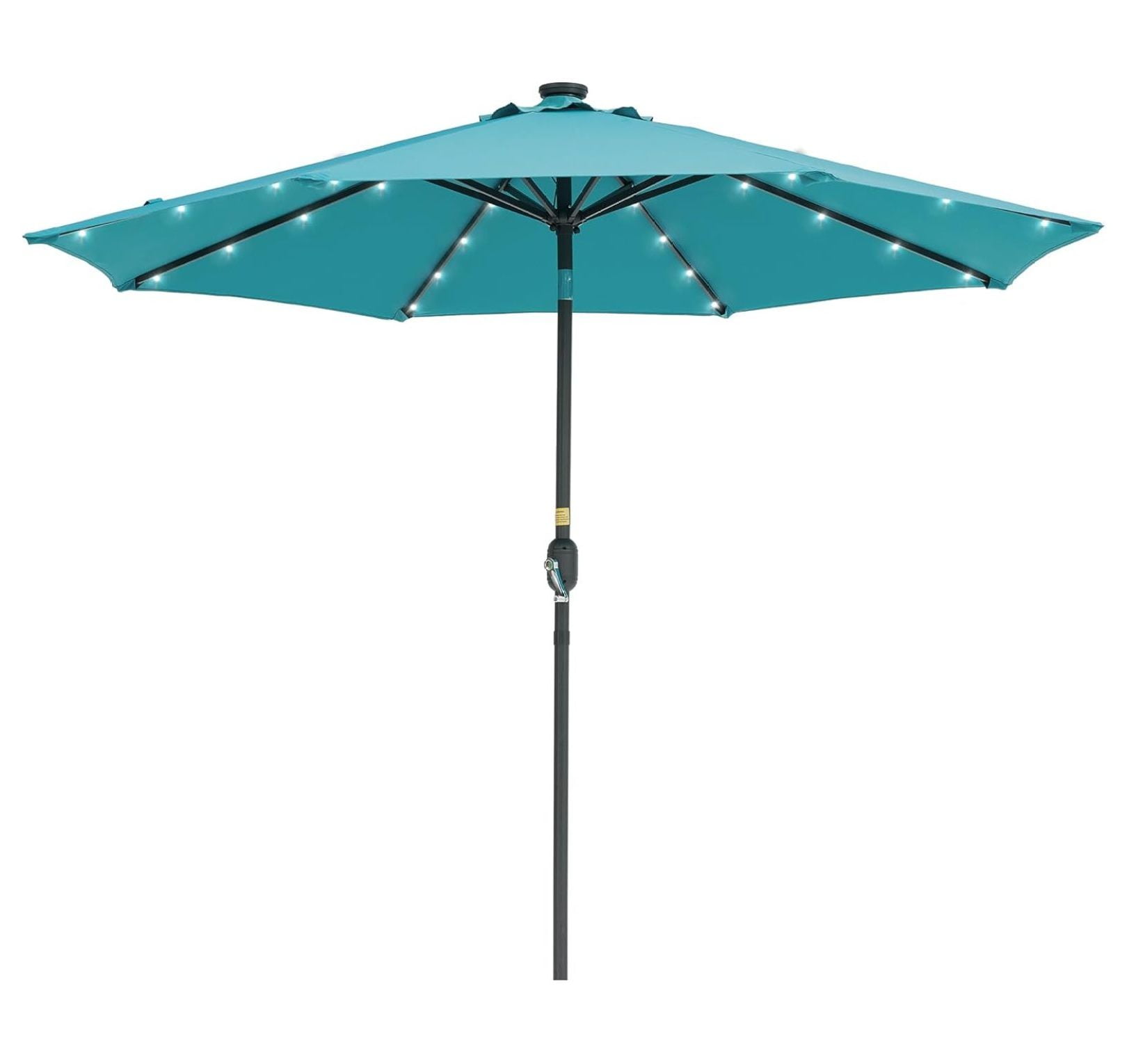 9FT Solar LED Patio Umbrella,Yard Umbrella,2YearNonFading Outdoor