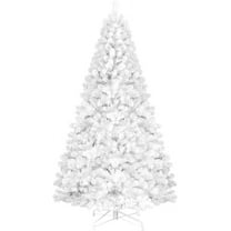 9FT White Christmas Tree, Artificial Snowfield Christmas Douglas Fir Tree, Christmas Party Decoration, Easy to Clean and Assemble, Foldable and Sturdy Metal Base,White Xmas Tree