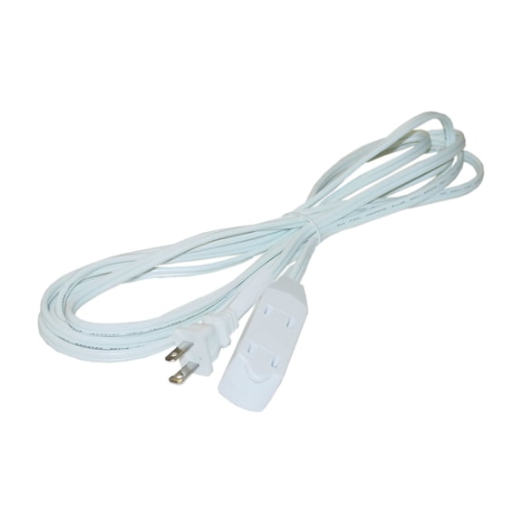 9Ft 3 Outlet Power Extension Cord, Ul - Csa White 16 By 2