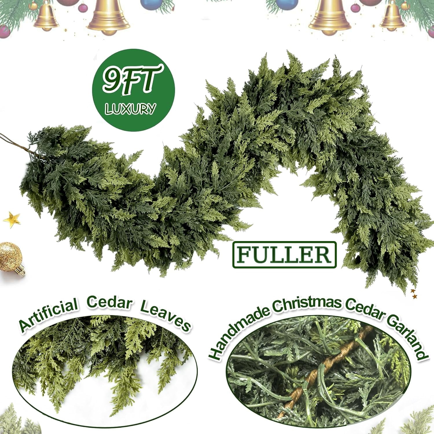 Artificial Cedar Garland 9ft Artificial Christmas Cedar Garland