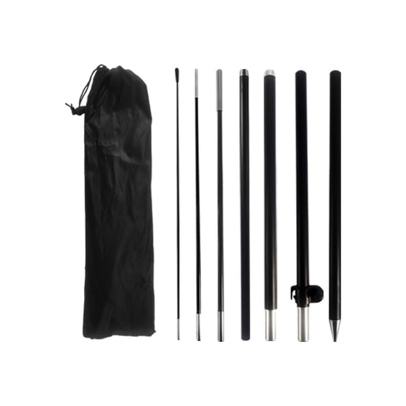 Generic 9 Ft Feather Flag Pole Kit with Ground Spike, Portable Flagpole for Advertising, Black