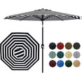 thumbnail image 1 of 9Ft Patio Umbrella - 8 Sturdy Ribs Outdoor Table Umbrella with Crank LiFt & Push Button Tilt - Market Umbrella for Pool, Deck, Yard, Garden - Black & White Stripe, 1 of 7