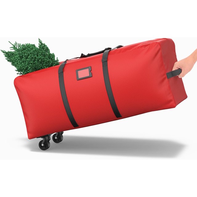 9Ft Rolling Christmas Tree Storage Bag, 600D Oxford Christmas Tree Storage Container with