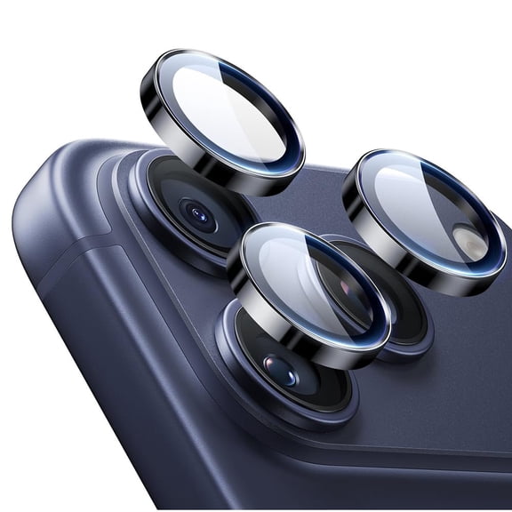 9H Tempered Glass Camera Lens Protector with Alignment Guide & Removal Tool, for iPhone 14 Pro/14 Pro Max & 15 Pro/15 Pro Max, 2 Total Count, 2 Pack