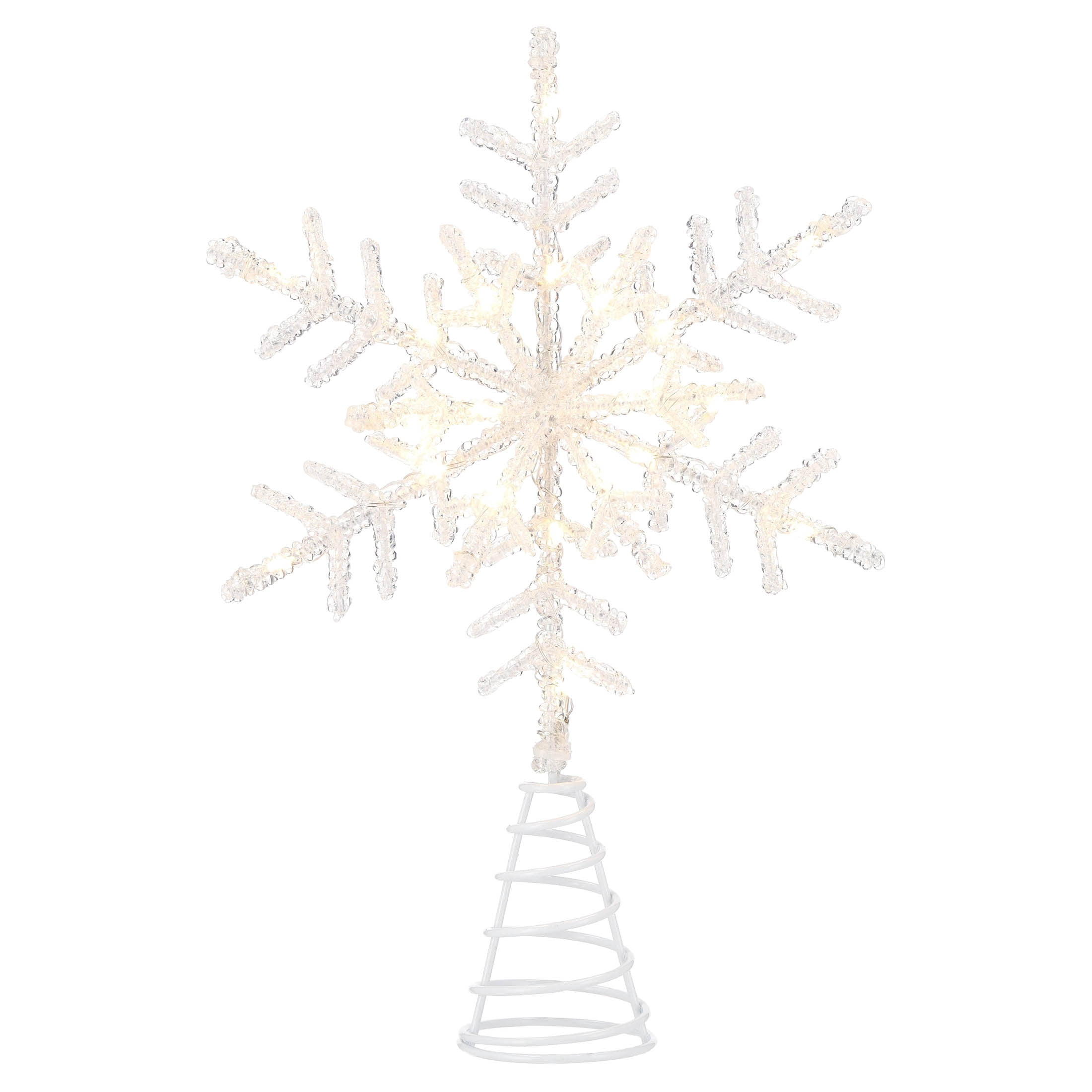 LED Star Christmas Tree Topper, White, 9", by Holiday Time