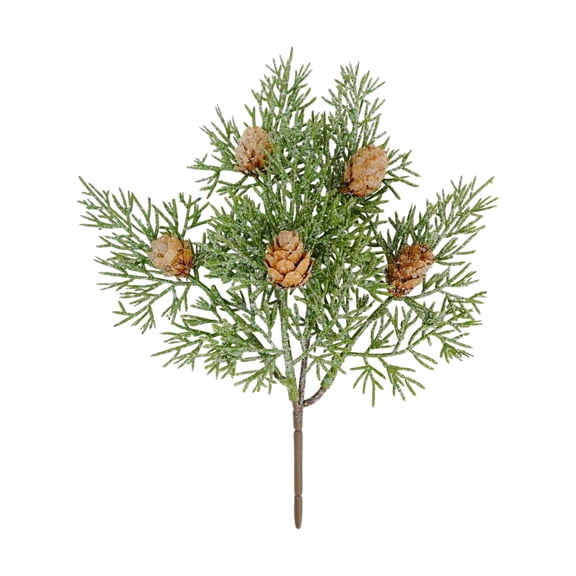 Frosted Evergreen and Pinecone Decorative Christmas Pick, 9.5", by Holiday Time