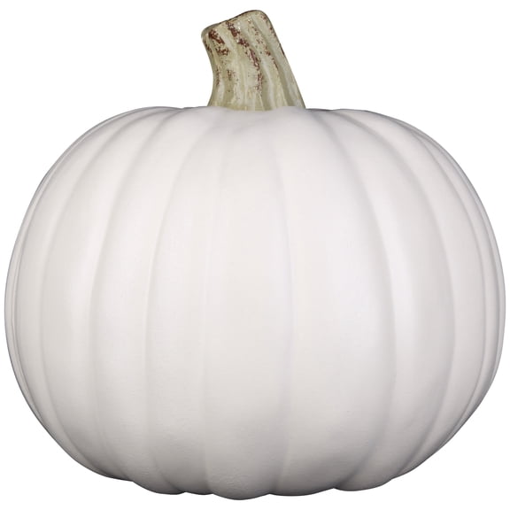 Pumpkin Decoration, White, 9", Halloween by Way To Celebtate