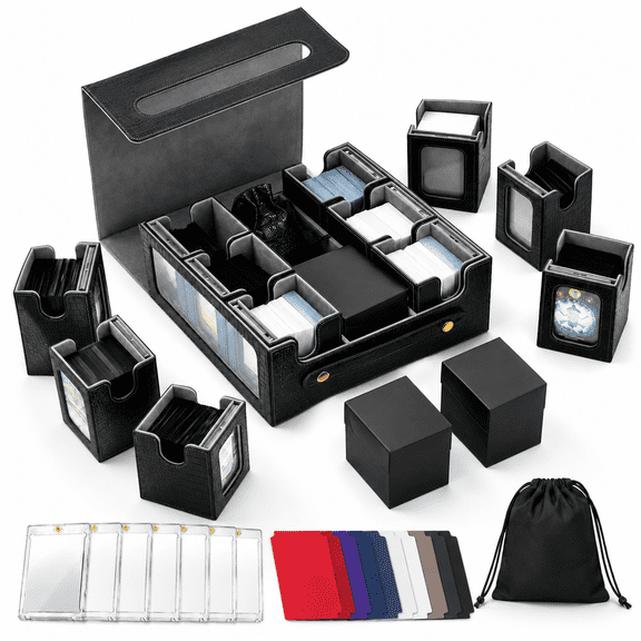 9IN1-BLACK/GRAY 9 Compartments Modular TCG Card Storage Case