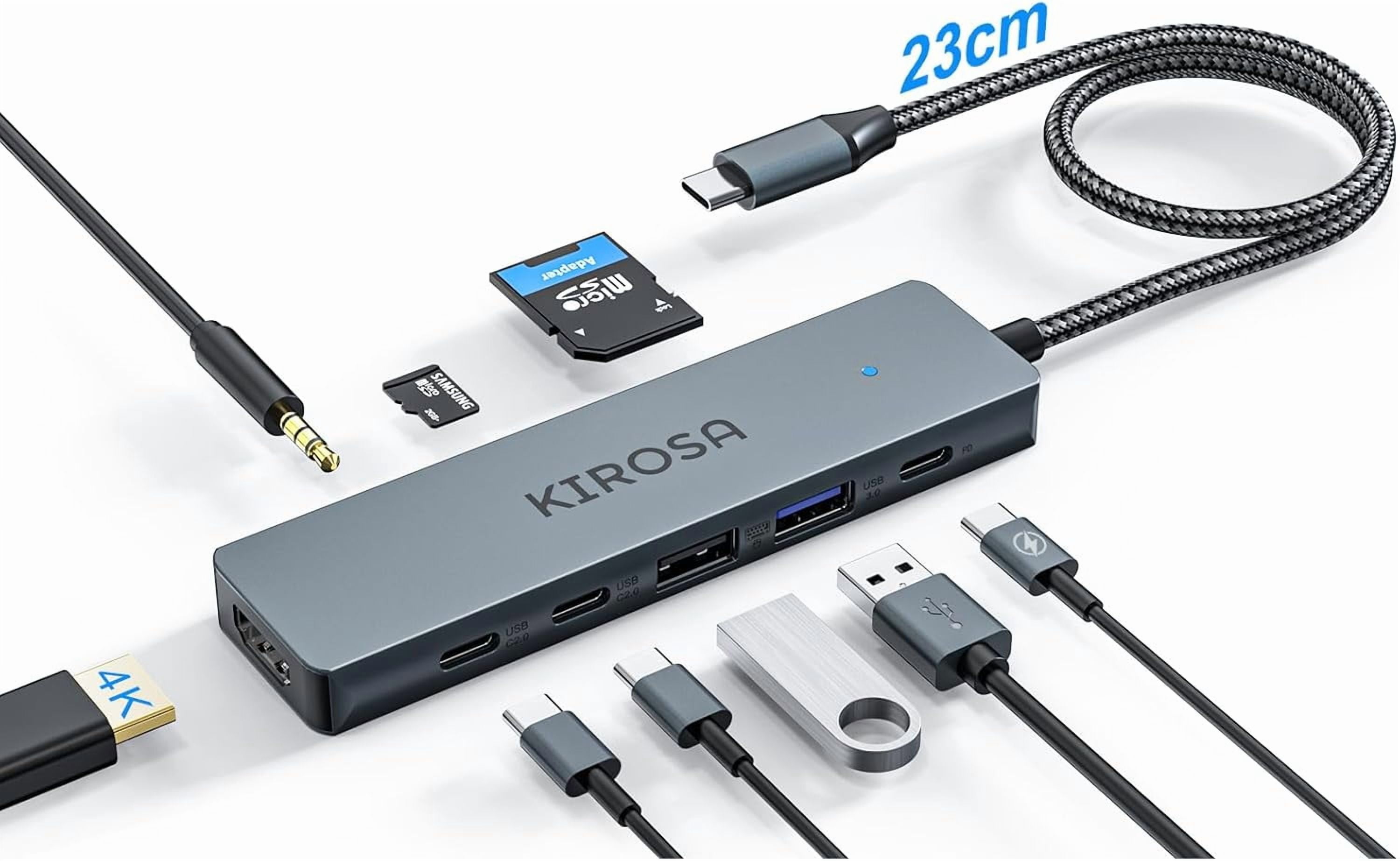 9IN1 USB C Hub Multiport Adapter for MacBook Pro Air: USB C to 4K HDMI Hub Dongle with 100W PD USB3.0 - Portable USBC Hub Compatible with Laptops and Other Type C Devices