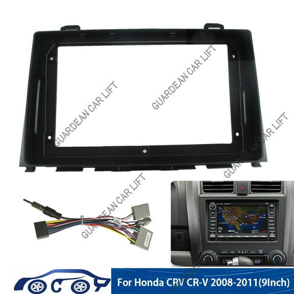 9Inch Car Radio For Honda CRV CR-V 2007-2011 Fascia Panel Dash Kit Install Facia Console Bezel Adapter Plate Trim Frame Cable