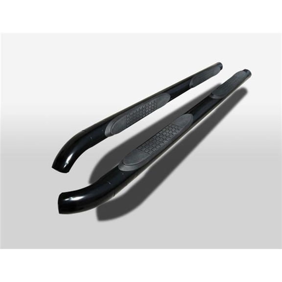 9JPCEA Off Road Side Step Bars - Black - 3 in. - Heavy-Duty Steel Construction