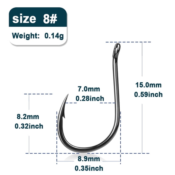 9KM Fishing Hooks 50~200Pcs Carp Hook Saltwater Fishing Circle Hook Strong Sharp Needle Point Barbs Ringed Eye Saltwater