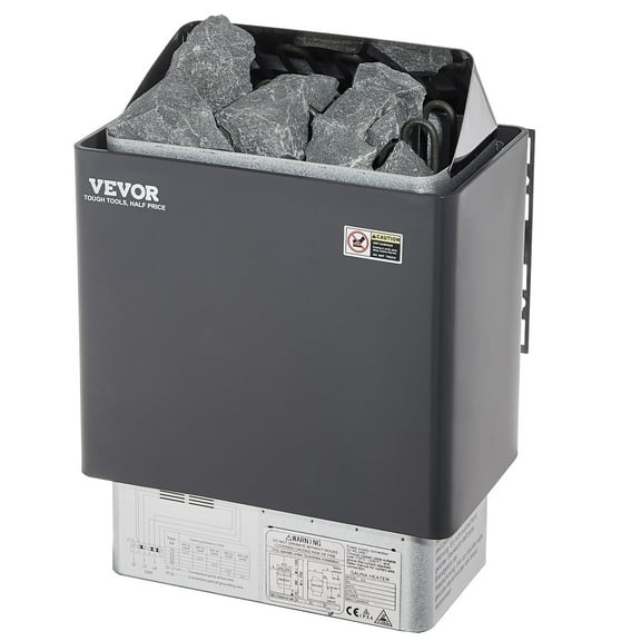 9KW Steam Sauna Stove Heater with External Controller, 3-Hour Timer, Adjustable Thermostat, for 317-459 Cubic Feet Home Saunas, FCC