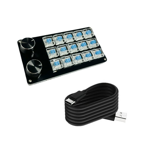 9Key/10Key/12Key/15Key Mechanical Keypad with Personalizes Knob, Hot Swappable Switches for Gamers and Programmers